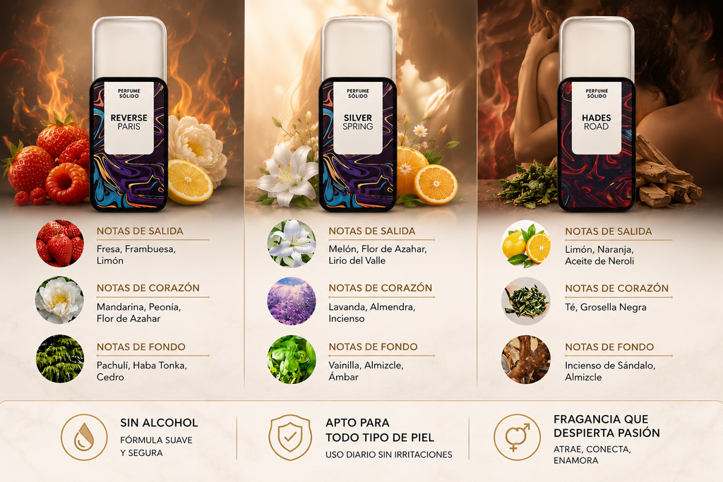 Juego de 3 Perfumes Sólidos con Feromonas